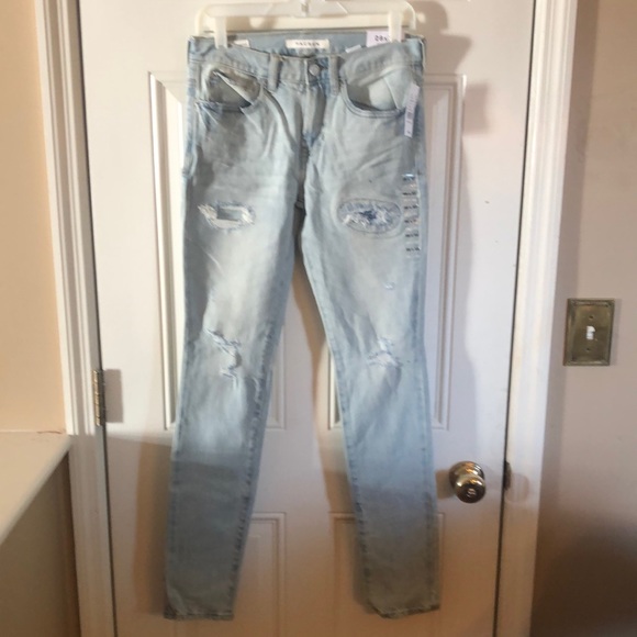 HOST PICK NWT PacSun Mens distressed jeans stacked skinny stretch 28 x 32